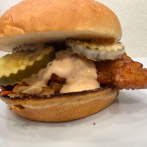 Jalapeno honey dipped crispy chicken sandwich